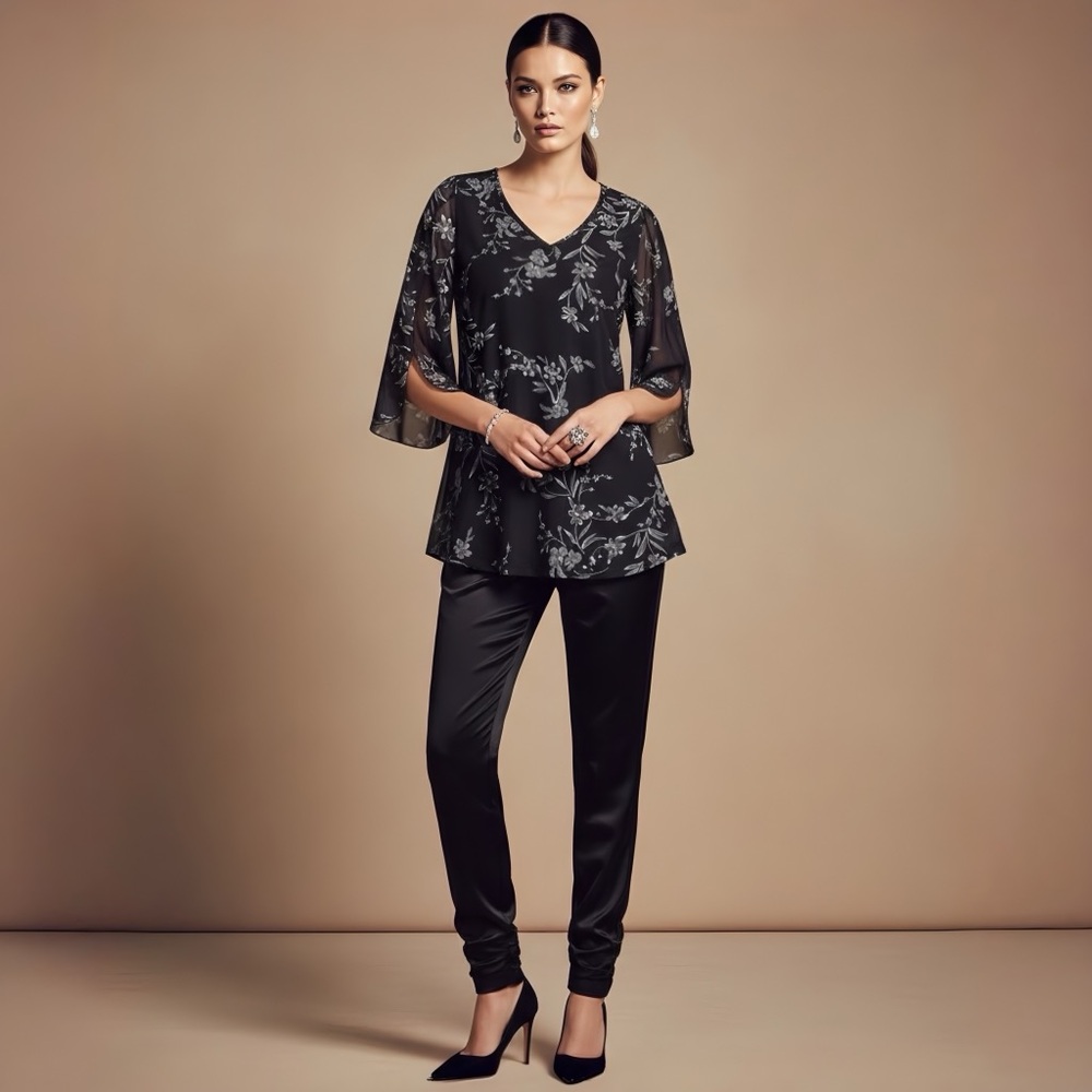 Elegant Black Women's Mesh Blouse